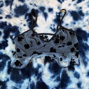 SHEIN black Lacey crop cami